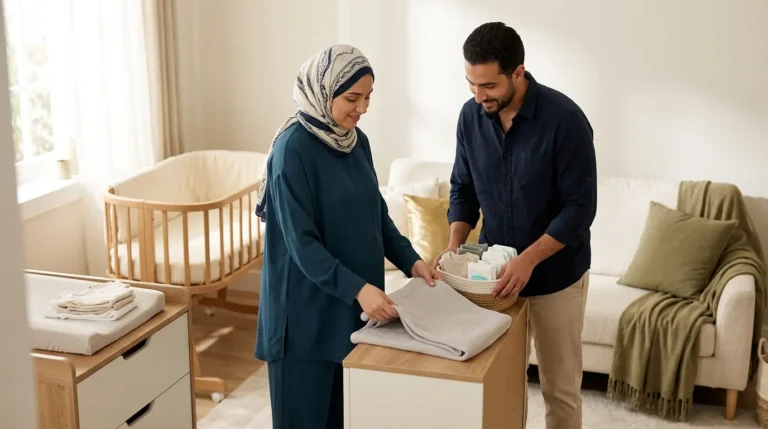 والدان يجهزان مساحة آمنة لاستقبال مولودهما الجديد